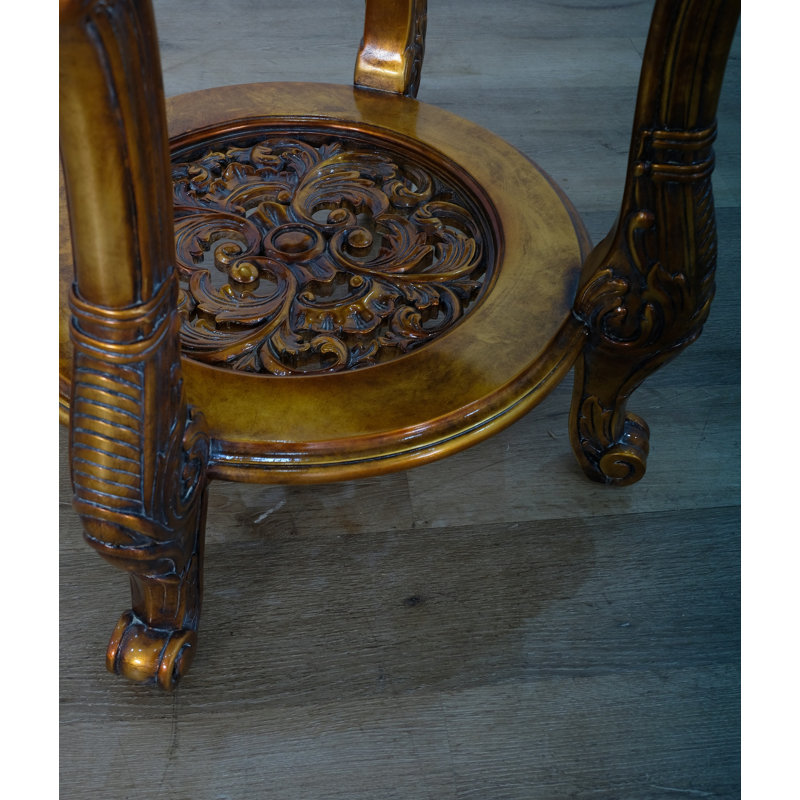 Modigliani Glass End Table, Antique Dark Bronze