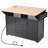 55.7'' Large Kitchen Island with 2 Drop Leaf,, Rolling Kitchen Cart on 5 Wheels with Power Outlet, Folding Storage Dining Table with Spice & Towel Rack , 3 Drawers, for Kitchen, Dining Room,Black-1292065631