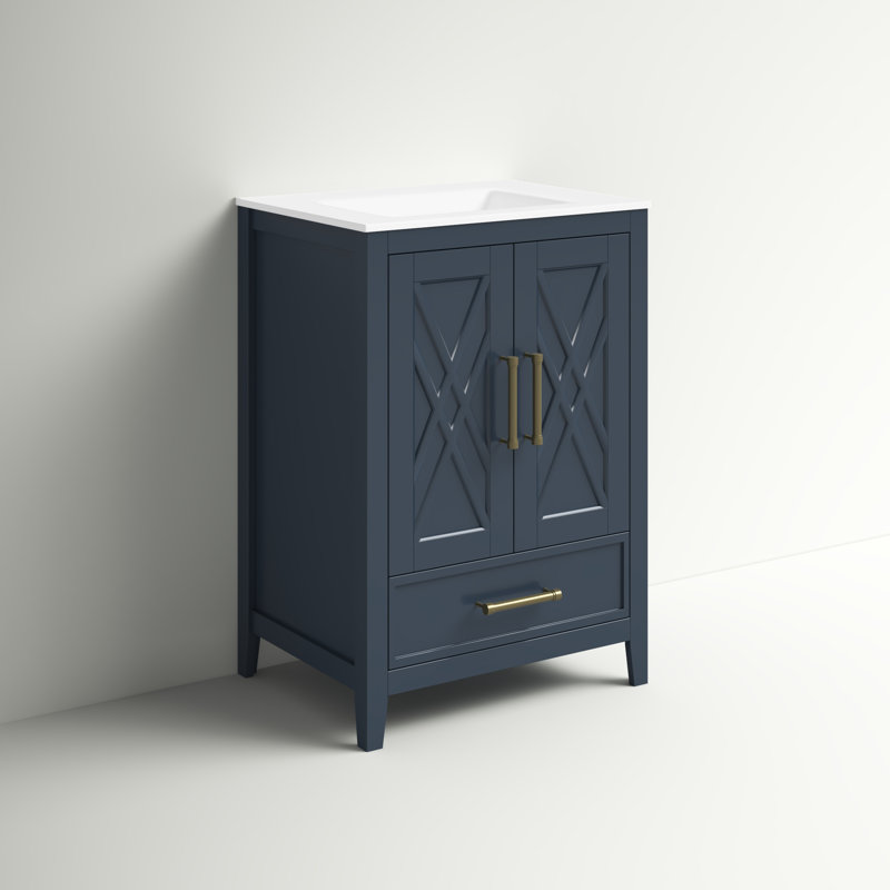 Ensemble de meuble-lavabo simple 24 po Brecken, Bleu Franklin