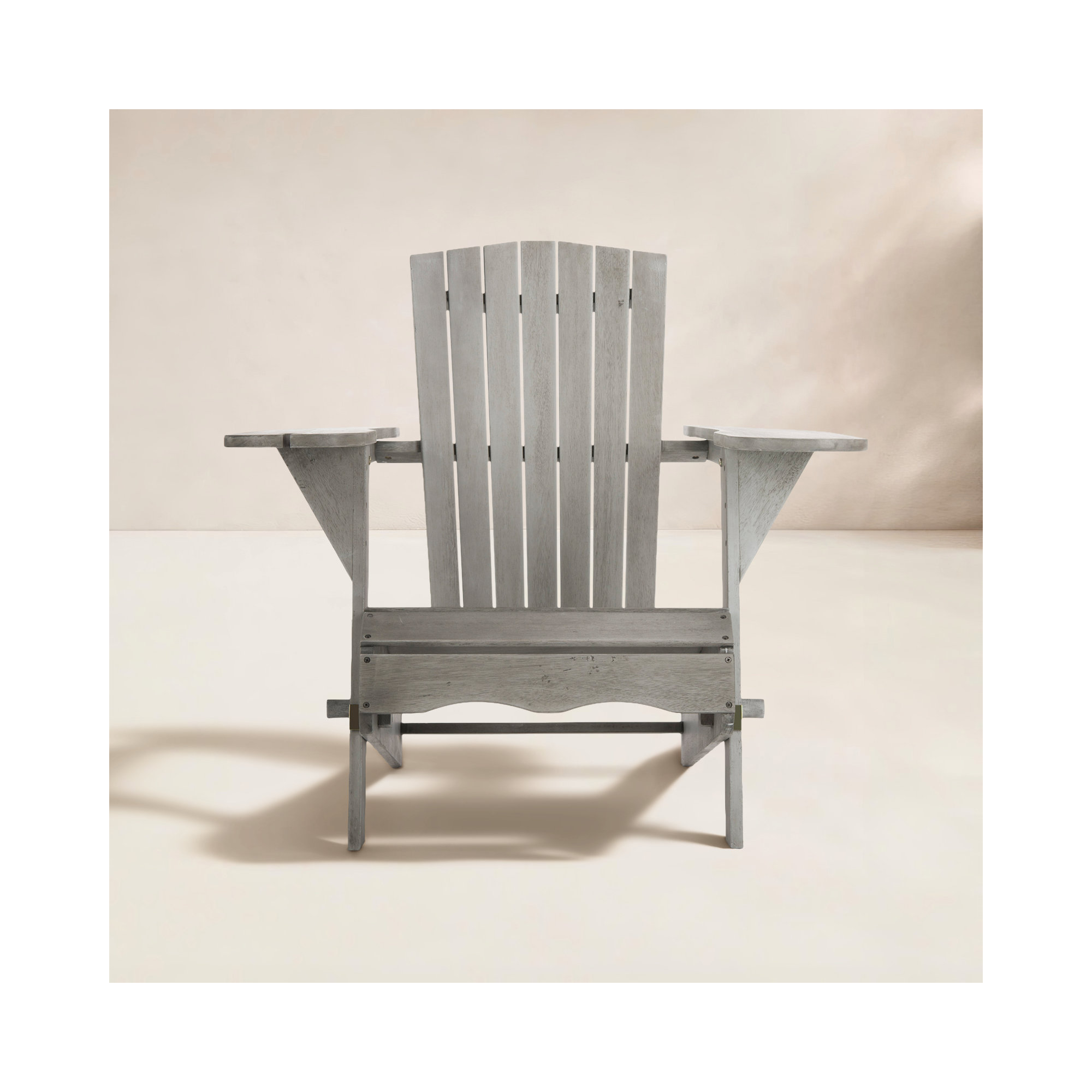 Boonville Eucalyptus Outdoor Adirondack Set, Gray Wash