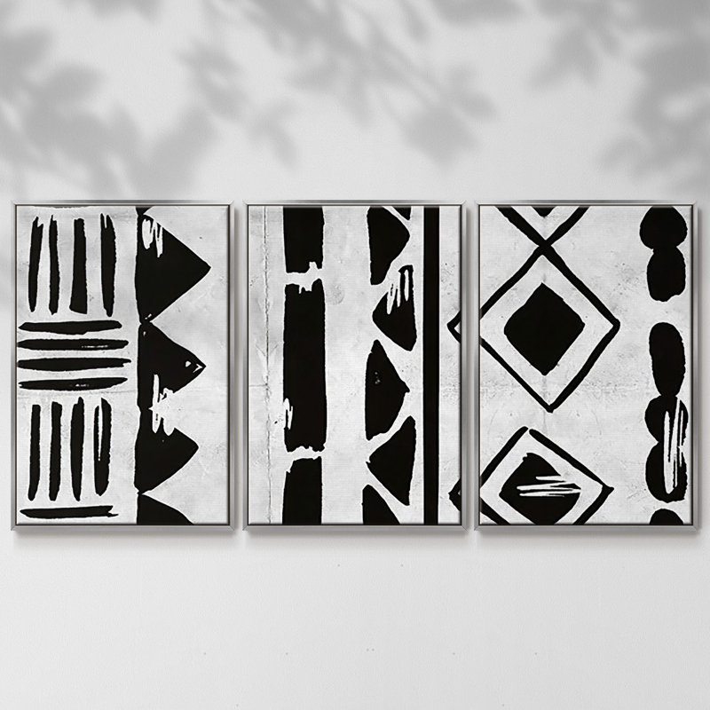 Becoming One IV - Multi Piece Framed Canvas, H 40 po x l 78 po x P 2 po, Argent