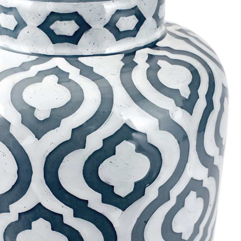 Ophir Ceramic Lamp Base Lamp, Grey/White