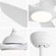 Ventilateur de plafond 48 pouces avec lumière DEL à intensité variable et télécommande, 5 pales ABS, moteur à courant continu, blanc
