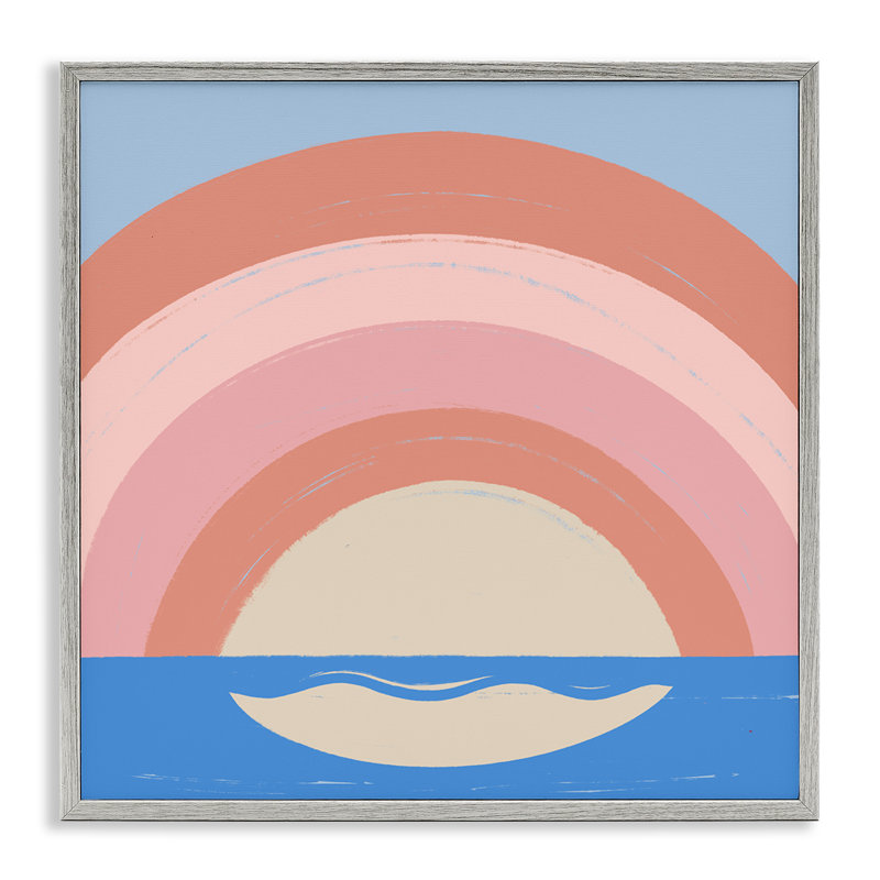 Ocean Rainbow Reflection Framed Giclee Art by Carrie Cantwell, Farmhouse Grey Framed Giclee, 17" H x 17" W
