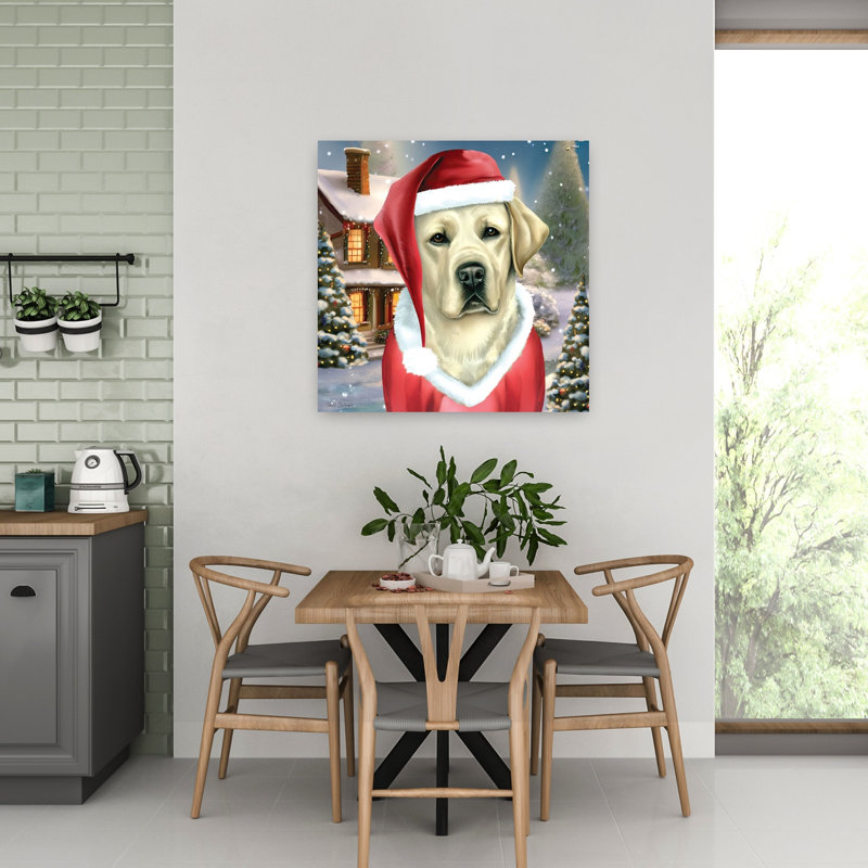 Père Noël, laboratoire abstrait, art contemporain, hiver, H 32 po x l 32 po