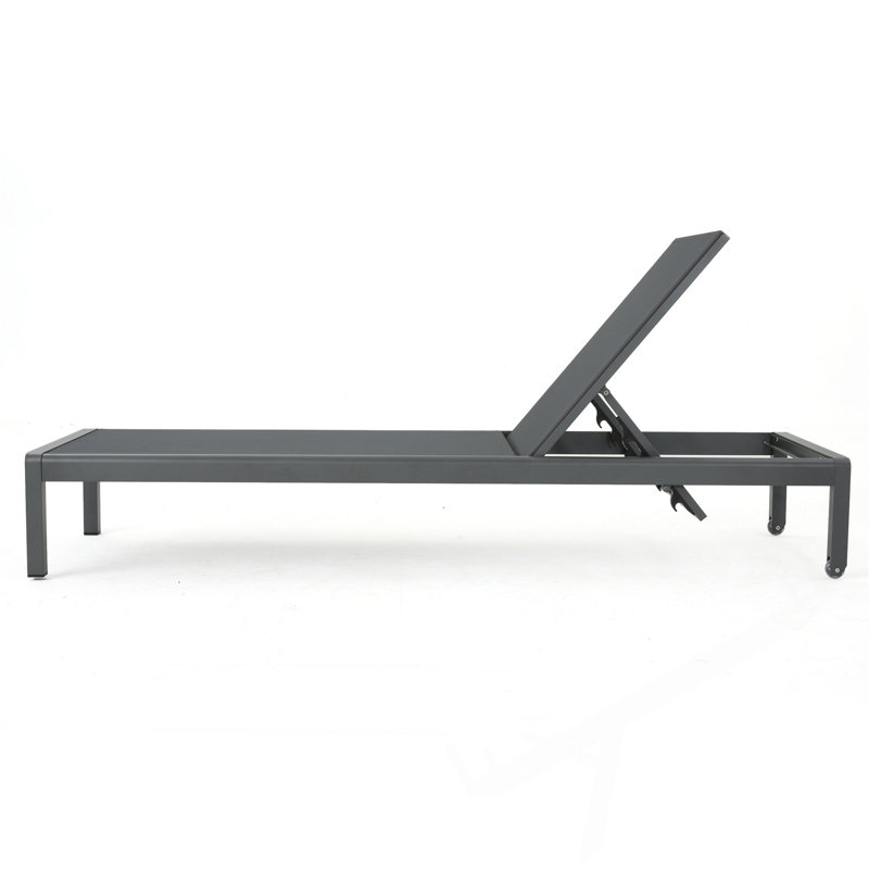 Chaise longue d'extérieur en filet, Gris