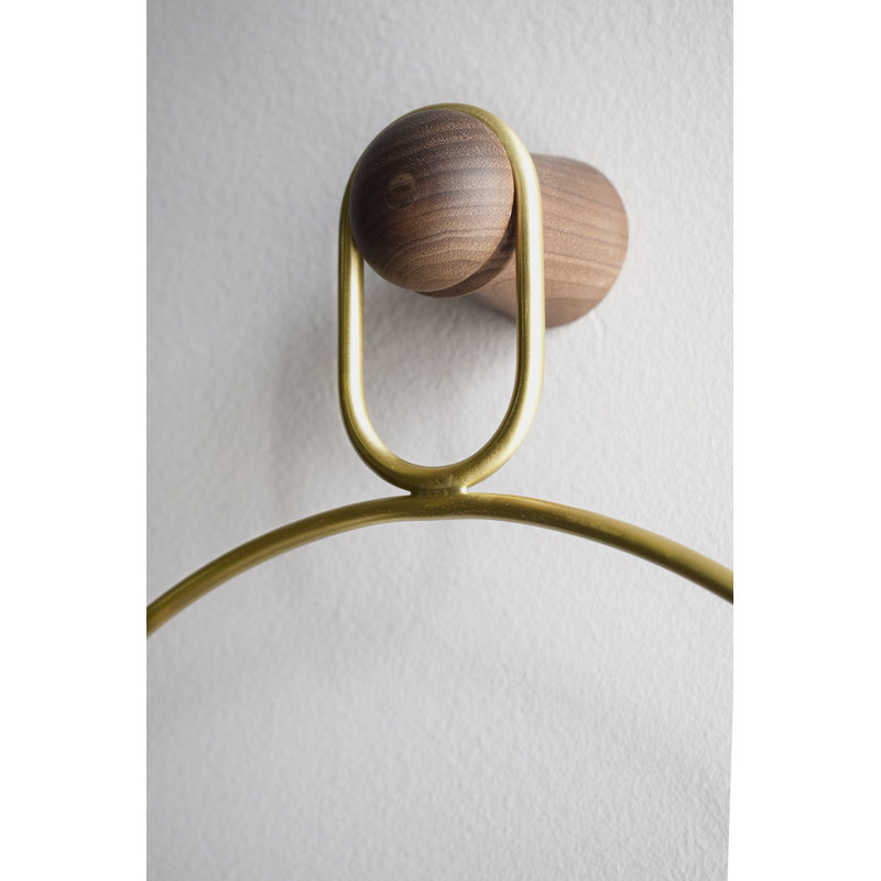 Eslabon Solid Wood Wall Clock, Walnut/Brass