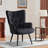 25.5'' Wide Modern Wingback Chair  Velvet Upholstered Tufted Armchair with Metal Legs-1986239119