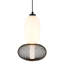 Ace - Luminaire suspendu à DEL intégré - Finition noire - Abat-jour en verre blanc opale