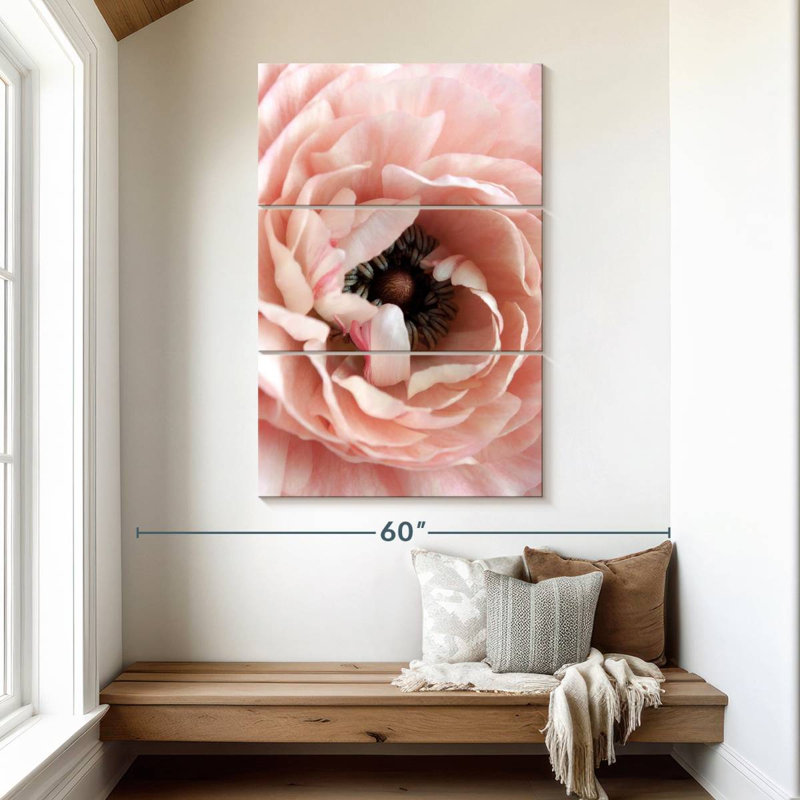 Grande fleur rose Harnek, H 50 po x l 32 po