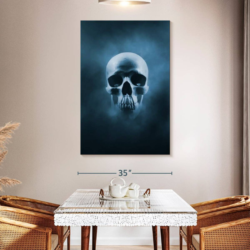 Hitzel Blue Skull, 51" H x 34" W