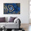 «Blue Geode Abstract Marble Waves Modern», cadre flottant, impression sur toile-91084690-91084689