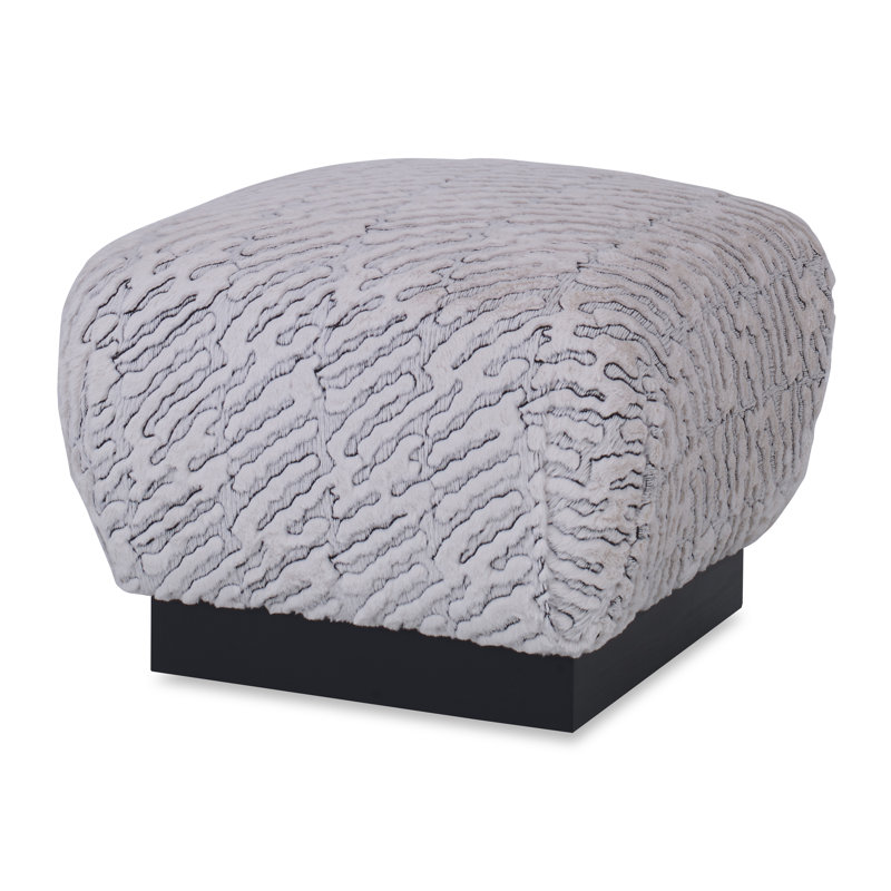 Tussock Square Ottoman, Amber, Maya Wheat Polyester Blend