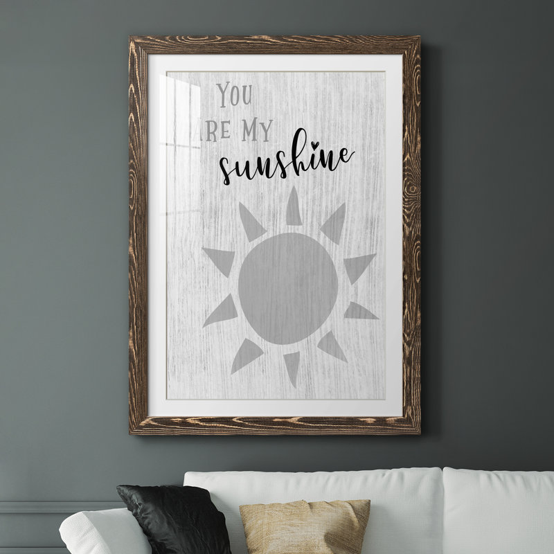 Soleil - imprimé, Papier, cadre noyer, H 31,5 po x l 23,5 po x P 1,5 po