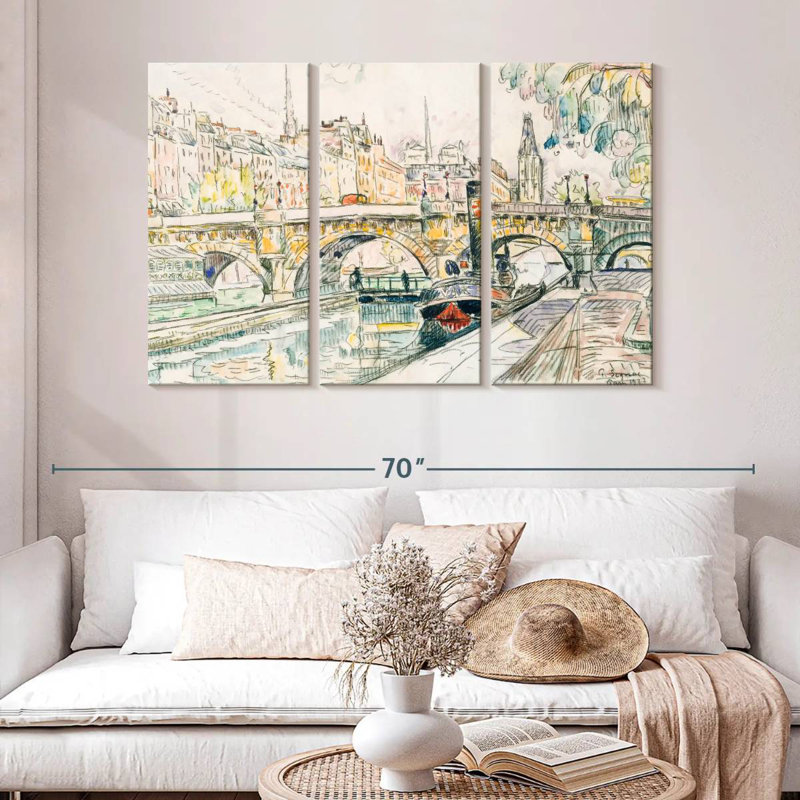 Remorqueur Lilie au Pont Neuf, Paris, H 32 po x l 50 po