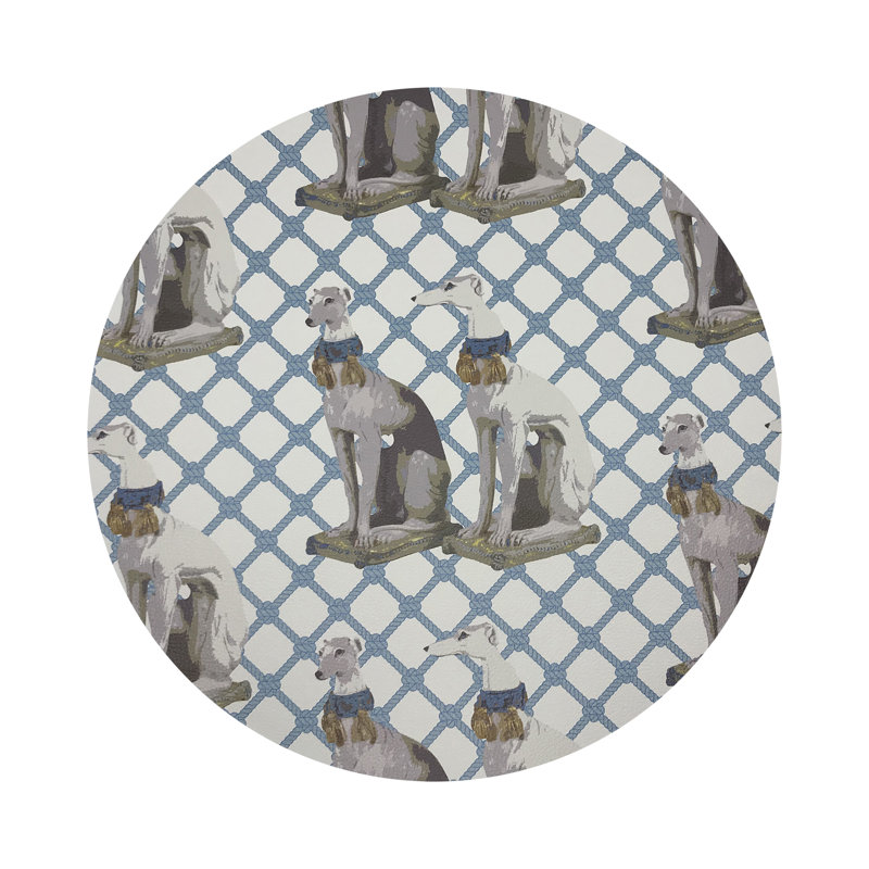 Regal Greyhound Vegan Leather Round Placemats, Wyeth