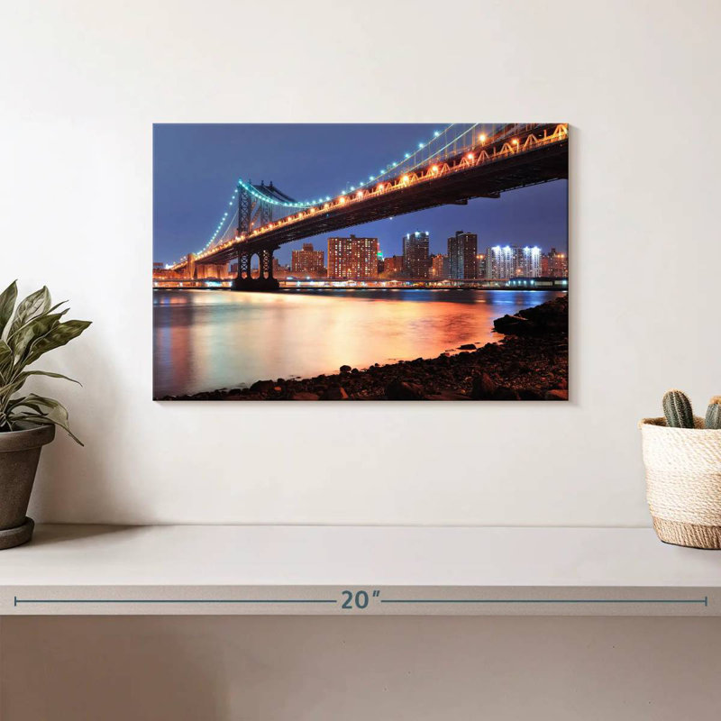 Lilie illuminé le pont de Manhattan, H 8 po x l 12 po