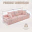 Canapé surdimensionné sans siège à quatre places avec porte-gobelet et poches latérales, canapé-lit rembourré en velours côtelé avec 3 coussins, 2 coussins lombaires pour le salon, la chambre à coucher, sans assemblage, matériau respirant-133269992-133269996