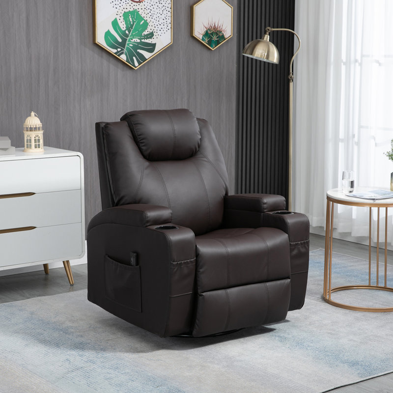 Fauteuil de massage en faux cuir, Similicuir brun
