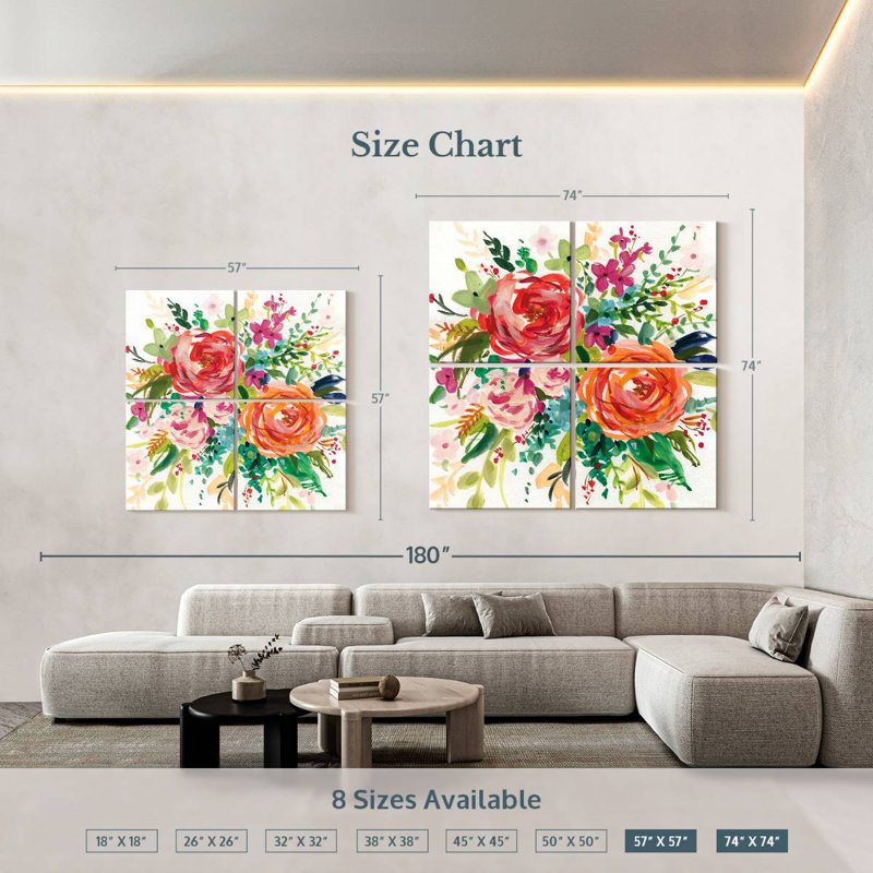 Harnek Bright Bouquet I, 74" H x 74" W