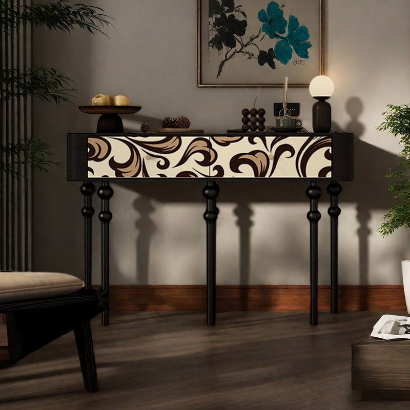Console artistique en bois de style français, Noir