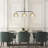 40.9" W 3-Light Dimmable Modern Linear Kitchen Island Light with Hammered Mercury Glass Shade