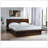 Cappuccino Wood Eastern King LED Panel Bed