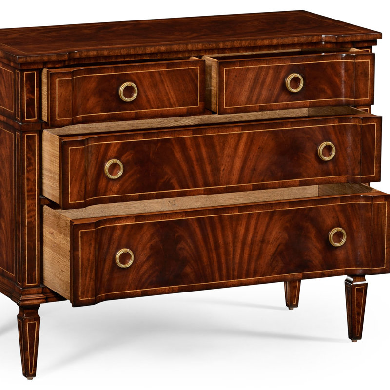 Commode d’appoint 4 tiroirs Regency, Acajou antique moyen