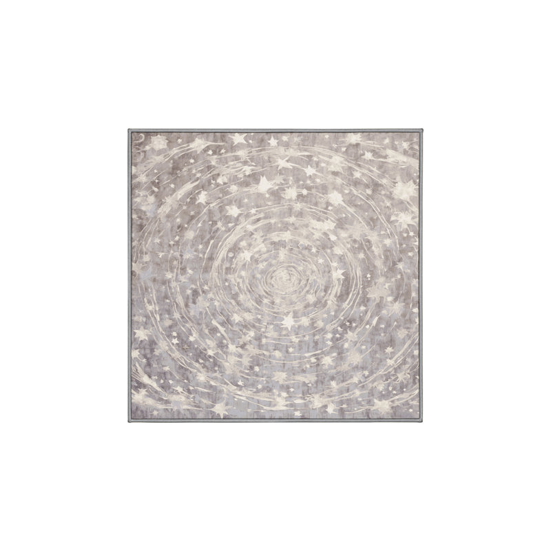Machine Washable Gray Area Rug, Square 5'