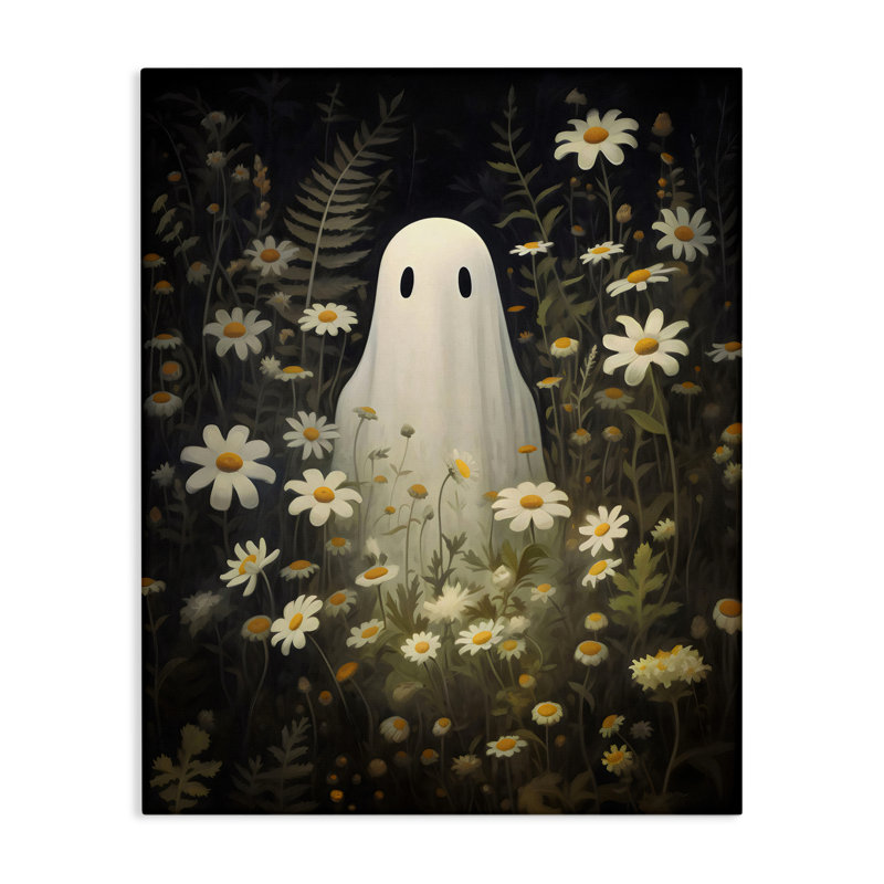 Daisy Field Ghost Canvas, design by LSR Design Studio, 20" H x 16" W