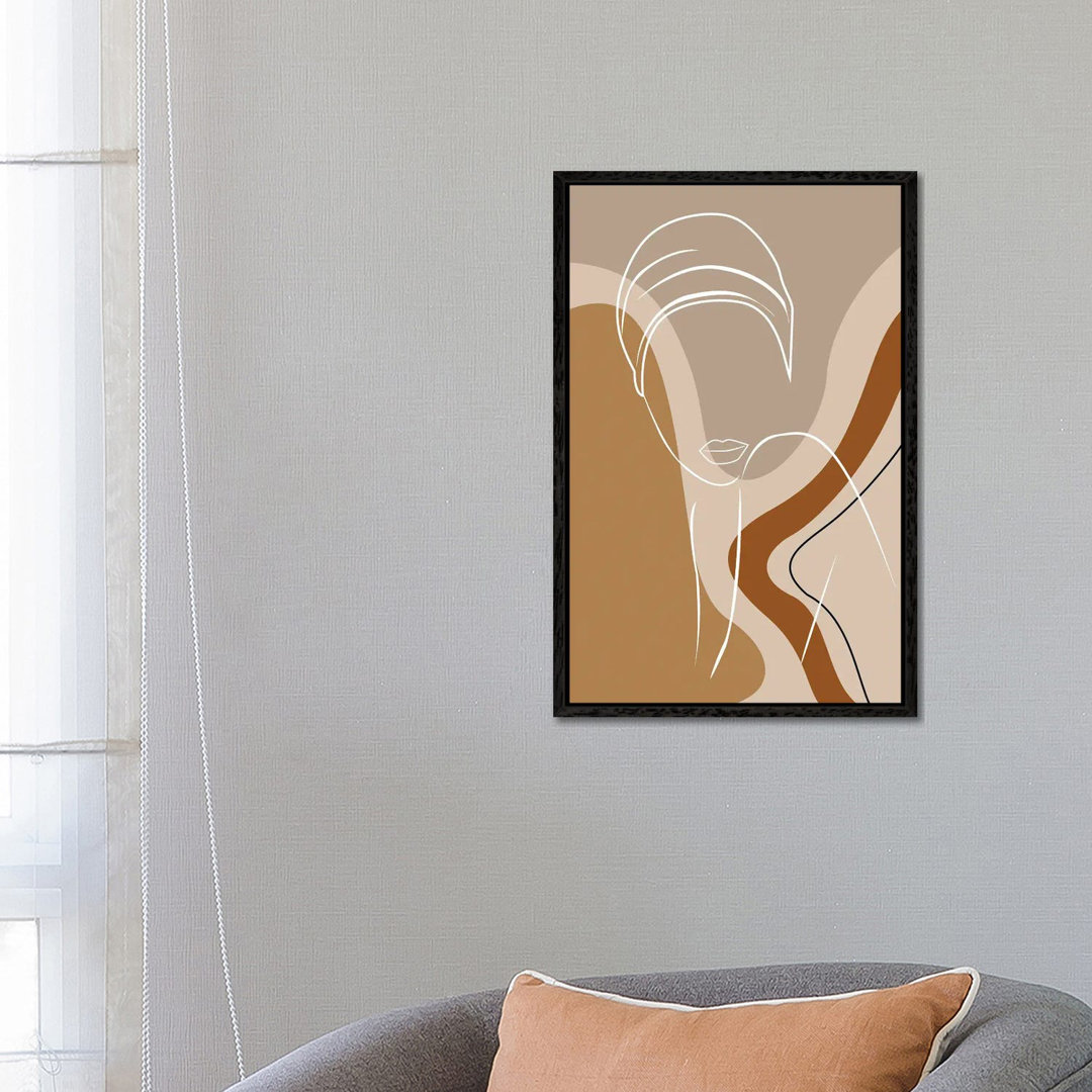 African Woman Line Art von Tysee Ciage - Galerie-verpackte Leinwand Giclée auf Leinwand