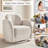 Modern Upholstered Swivel Barrel Accent Chair-115269301