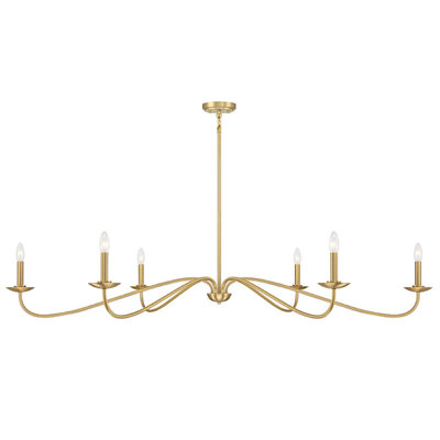 Meridian 6-Light Chandelier in Natural Brass