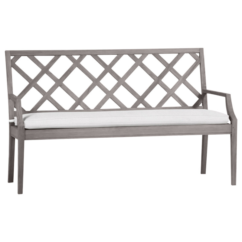 Banc 60 po Haley Teak - Huître, Huître teck, Sunbrella® ‑ lin neige, Pas de soudure