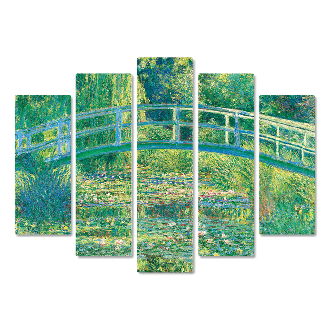 5-tlg. Kunstdruck-Set Pier the Water Lily Pond von Claude Monet