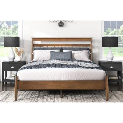 Chestnut Platform Bed Frame - Bedroom Piece In Chestnut Finish Furniture