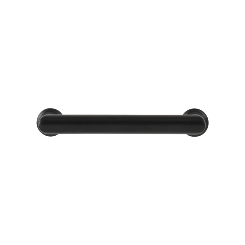 Flat Black Modern Industrial Bar Pull with Mounting Hardware