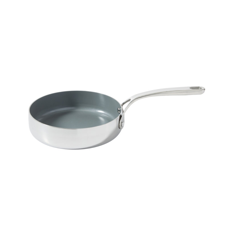 Bloomhouse 8 Piece Triply Stainless Steel Pots and Pans Cookware Set W/Non Toxic Pro Ceramic Non Stick Interior, Grey