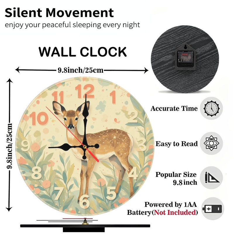 Deer Wall Clock Decor