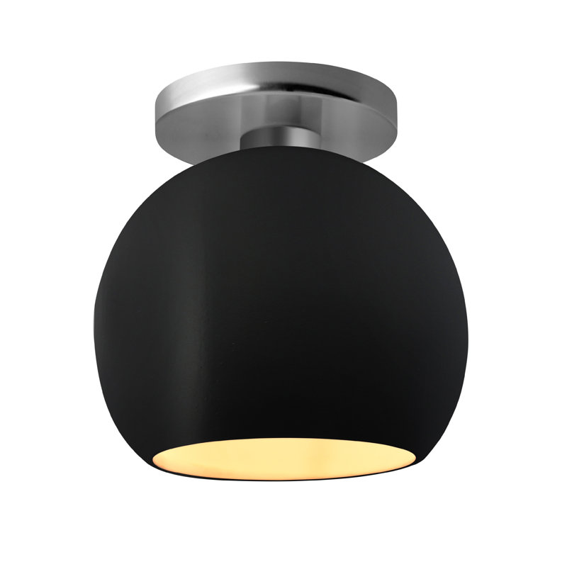 Radiance Ceramic Semi Flush Mount, 9" H x 10" W x 10" D, Carbon Matte Black/Champagne Gold, Brushed Nickel