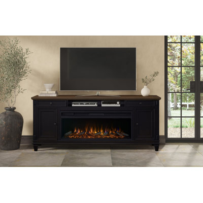 Console de foyer traditionnel 76 po Crosby, rangement de divertissement, meuble télé, entièrement assemblé 