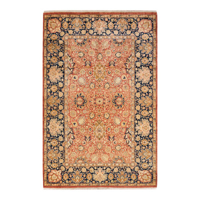 Tapis unique noué à la main de 6 pi 2 po x 9 pi 5 po Neilsen - orange
