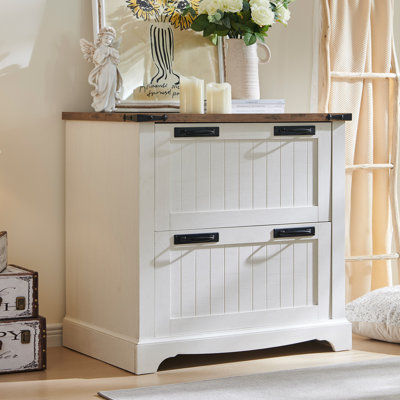 Deshion 30"Wide 2 -Drawer File Cabinet,Modern Farmhouse Office Storage Cabinet For Study Room, Living Room