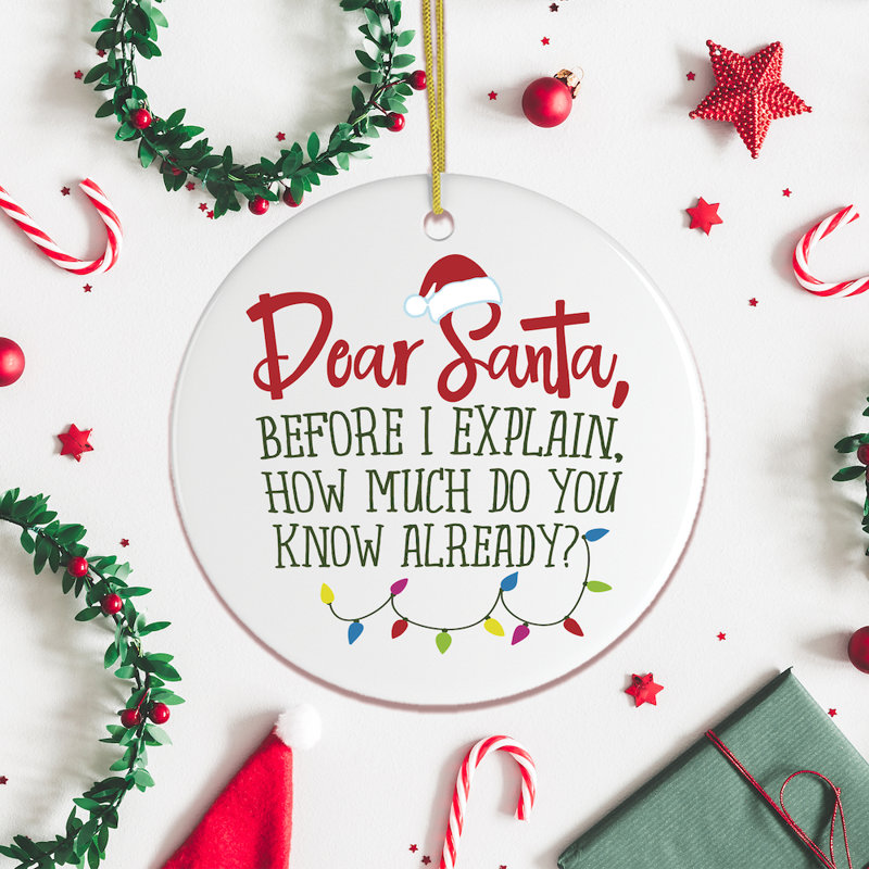 Ornement de Noël amusant «Happy Santa Citation»
