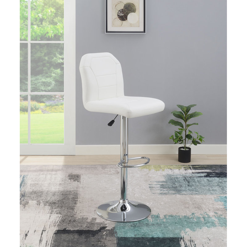 Tabouret de bar en similicuir noir, Blanc