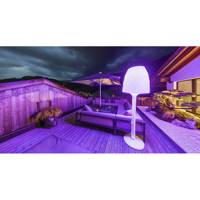 Vases Matte Ice White Plug-In LED Outdoor Floor Lamp, 86.5" H x 26.77" W x 26.77" D, Plug-In