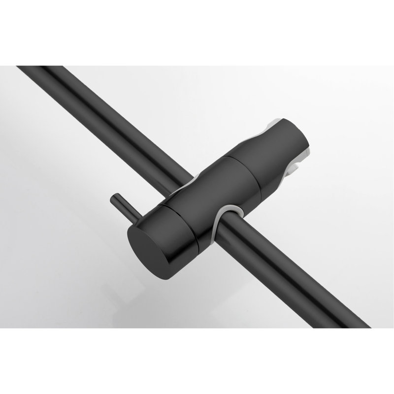 Handheld Shower With 28-inch Slide Bar And Adjustable Head In Black Matte Soothing Spray Functions