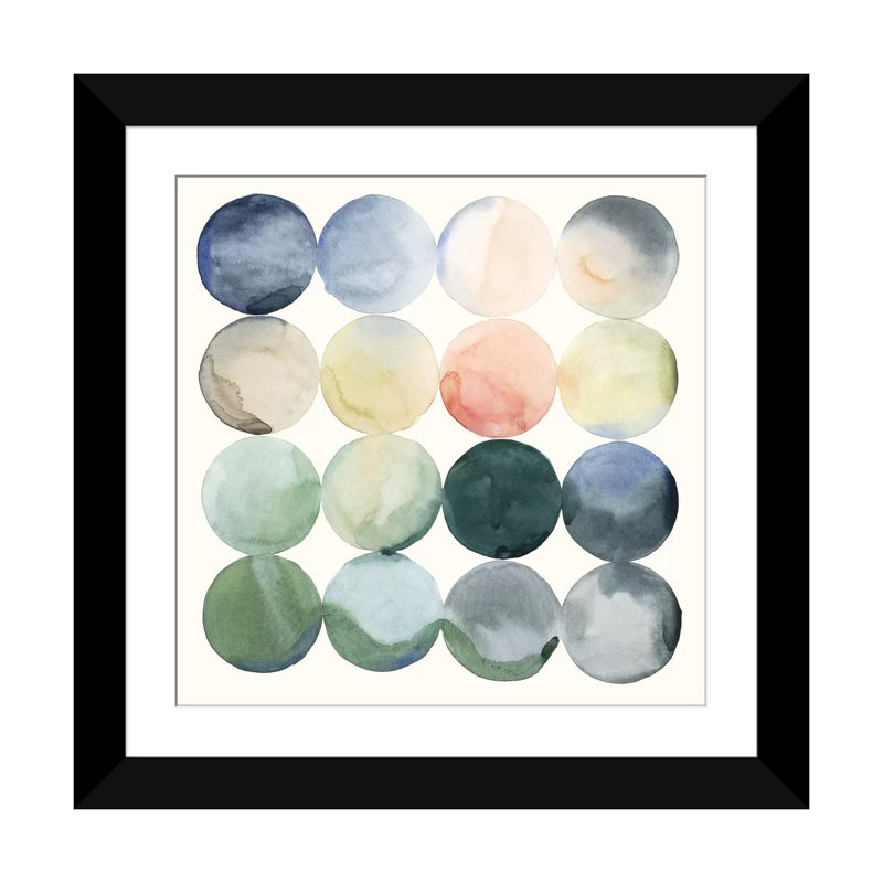 «Pastel Hoops I» par Grace Popp - Impression sur toile tendue sur châssis, H 16 po x l 16 po x P 1 po, Blanc