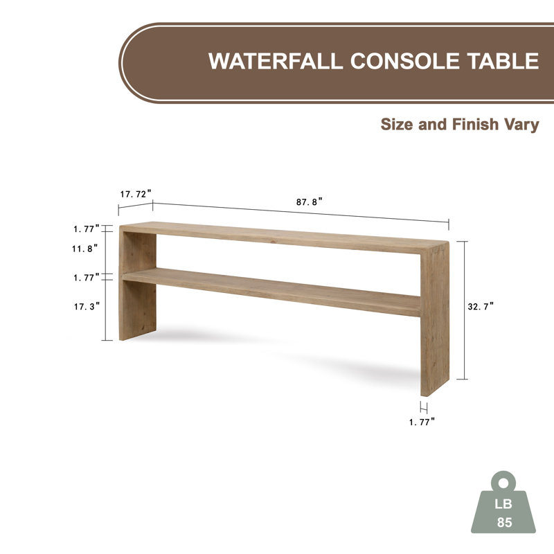 Console Waterfall, H 32,7 po x l 87,8 po x P 17,72 po