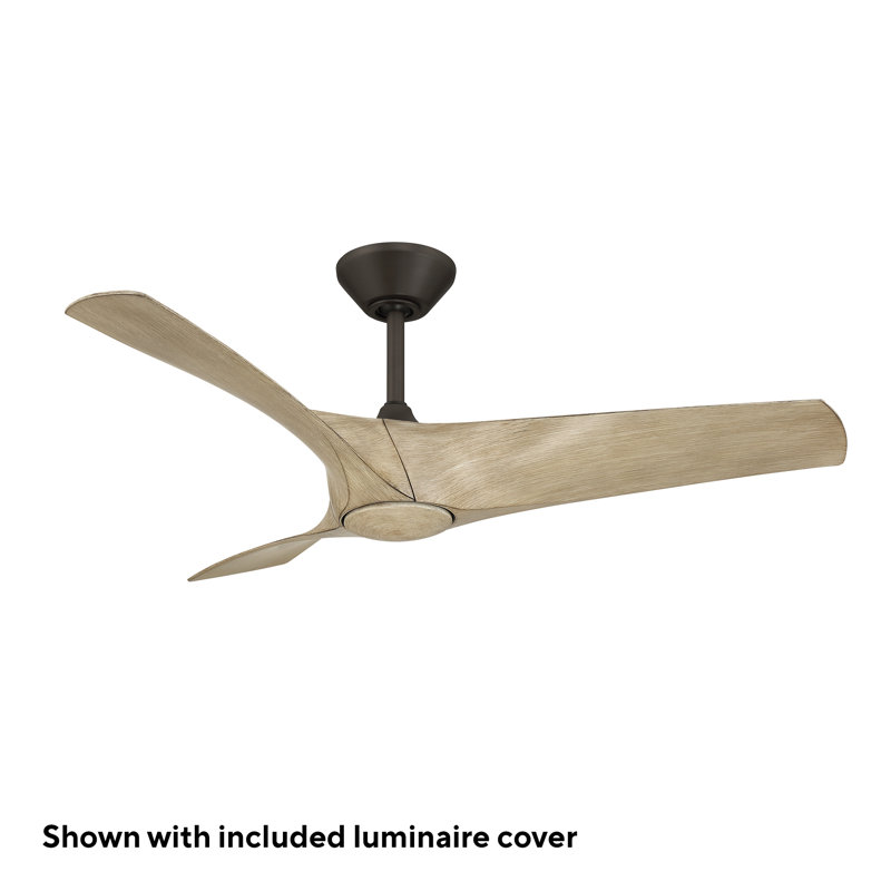 Ventilateur de plafond intelligent d'intérieur / extérieur à 3 pales Zephyr avec trousse d'éclairage à DEL sélectionnable 2700K-3000K-4000K-5000K et télécommande incluse